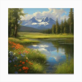 Mountain Meadow Lake Canvas Print