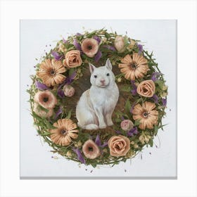 Bunny Wreath Canvas Print