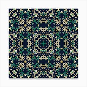 Abstract geometrical pattern with hand drawn decorative elements 4 Canvas Print