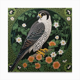 Ohara Koson Inspired Bird Painting American Kestrel 1 Square Canvas Print
