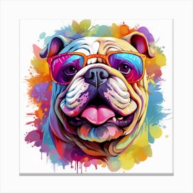 Bulldog In Sunglasses Canvas Print