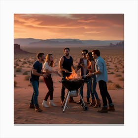 Bbq At Sunset Canvas Print