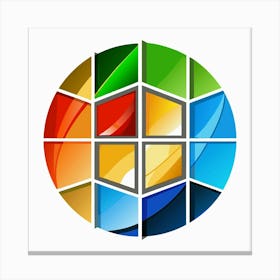 Colorful Abstract Circle Logo Canvas Print