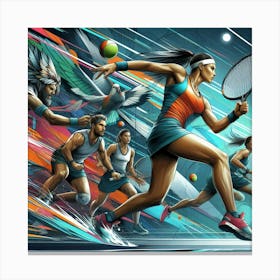 Tennis Players Canvas Print