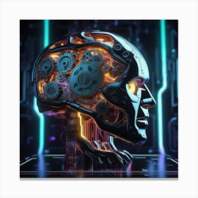 Futuristic Robot Head 14 Canvas Print