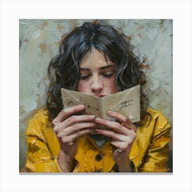 Girl Reading A Letter Canvas Print