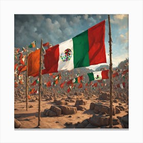Flags Of Mexico 7 Canvas Print