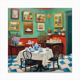 David Hockney Style. British Tea Room Series 5 Canvas Print