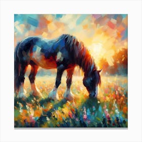 Horse nature Impressionism 1 Canvas Print