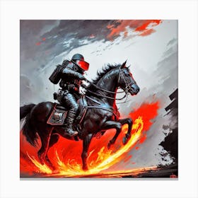 Soldier On A Horse Canvas Print