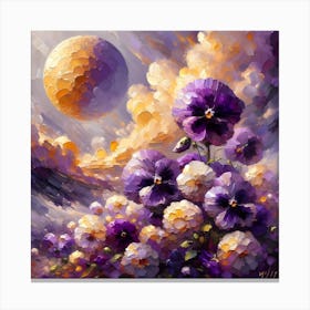 Purple Pansies Canvas Print