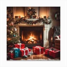 Christmas In The Living Room 29 Canvas Print