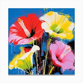 Andy Warhol Style Pop Art Flowers Moonflower 2 Square Canvas Print