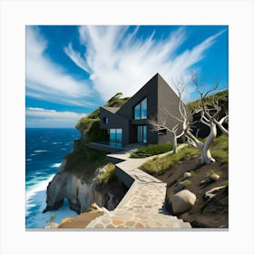 Beautiful Charcoal Grey Modern House Situated On A Cliff 2 Toile