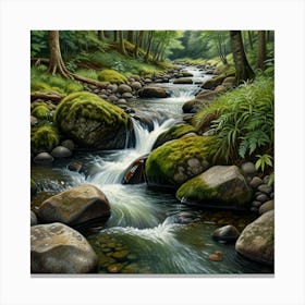 Stream In The Woods 3 Canvas Print