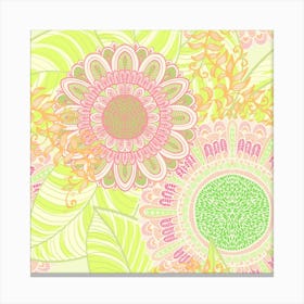 Hand Drawn Floral Mandala 07 Canvas Print