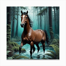 Horse In The Forest Canvas Print