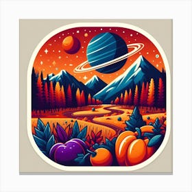 Planets And Pumpkins Canvas Print