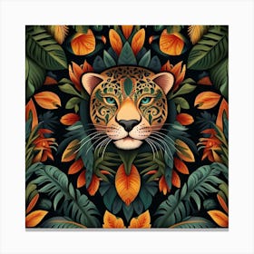 Jaguar In The Jungle Canvas Print