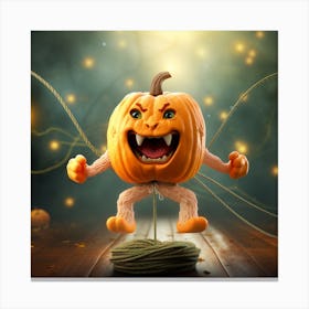 Halloween Yelling Pumpkin Canvas Print