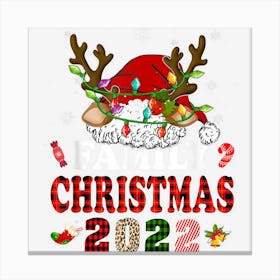 Family Christmas 2022 Santa Hat Reindeer Pajamas Xmas Canvas Print