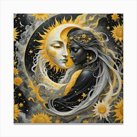 Moon And The Sun Canvas Print