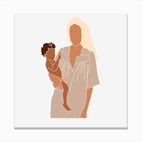 Woman Holding A Child Canvas Print