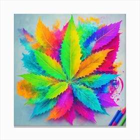 Colorful Marijuana Leaf Canvas Print