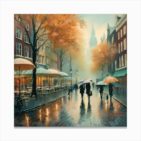 Rainy Day In Amsterdam 11 Canvas Print