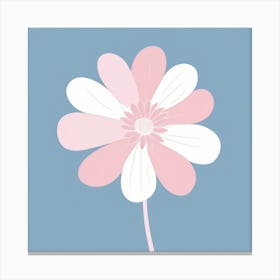 A White And Pink Flower In Minimalist Style Square Composition 522 Canvas Print