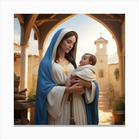 Virgin And Child 5 Canvas Print