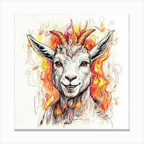 Goat On Fire 37 Canvas Print