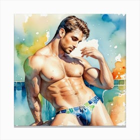 Sexy Bodybuilder Canvas Print