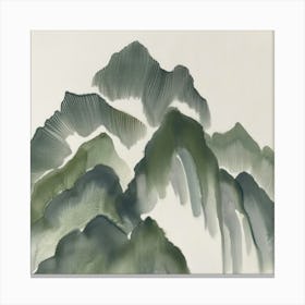 Japanese Watercolour Of Mount Kurai 5 Canvas Print