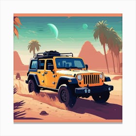 Jeep In The Desert 6 Canvas Print