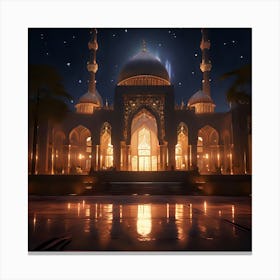 Islamic Mosque At Night 7 Canvas Print