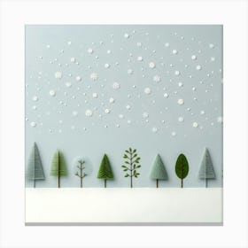 Christmas Trees In Different Shades of Green Canvas Print