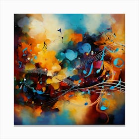 Colorful Music Notes Background Canvas Print