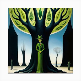 Woman With A Tree Canvas Print