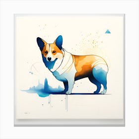 Corgi In The City Canvas Print