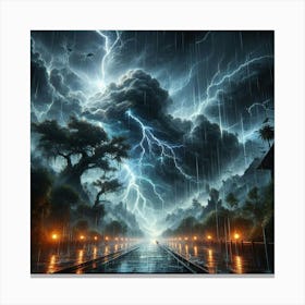 Lightning In The Sky 60 Canvas Print