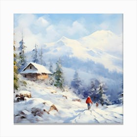 Winter Landscape Painting Canvas Print