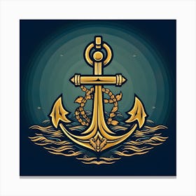 Anchor In The Sea 5 Canvas Print