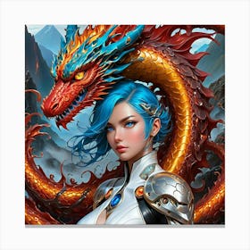 Dragon Girl ek Canvas Print
