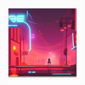 Neon City Canvas Print