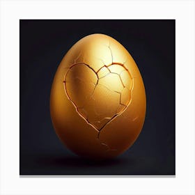 Golden Egg With Broken Heart 1 Canvas Print