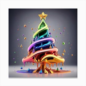 Colorful Christmas Tree Canvas Print