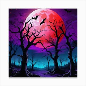 Full Moon In The Forest Canvas Print