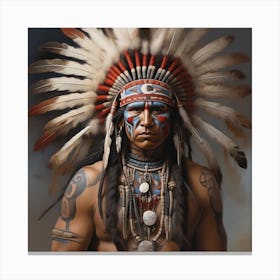 Leonardo Diffusion Xl An Imaginary Image Of An American Indian 0 Canvas Print