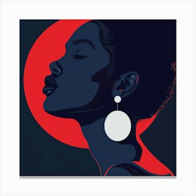 Black Woman With Earrings 1 Canvas Print